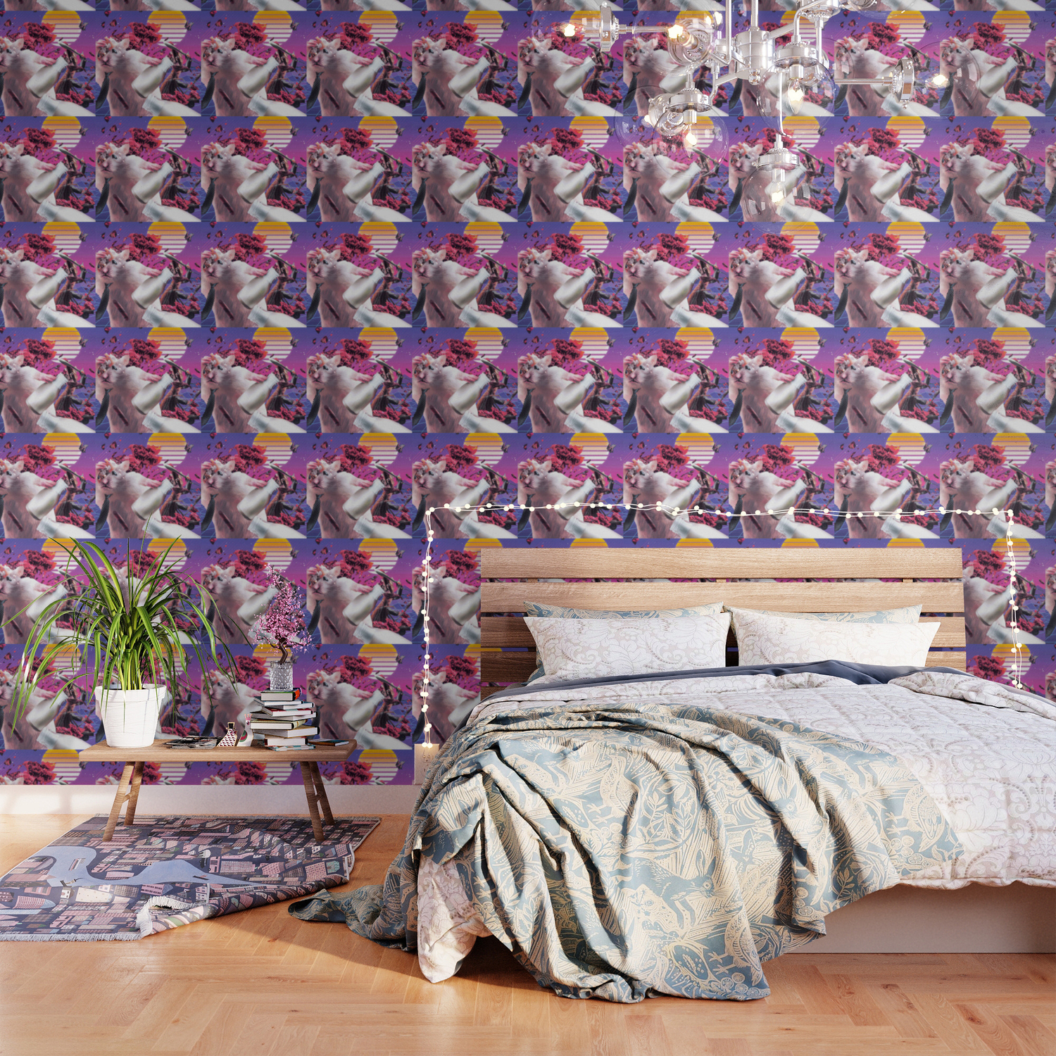Cat Vs Hamster 80s Retro Futurism Cyberpunk Wallpaper By Randomgalaxy Society6