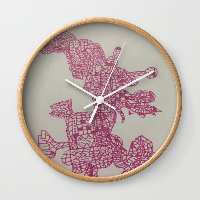 Pink Pattern Wall Clock