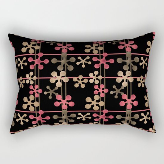 Abstract pattern in black red and brown tones . Rectangular Pillow