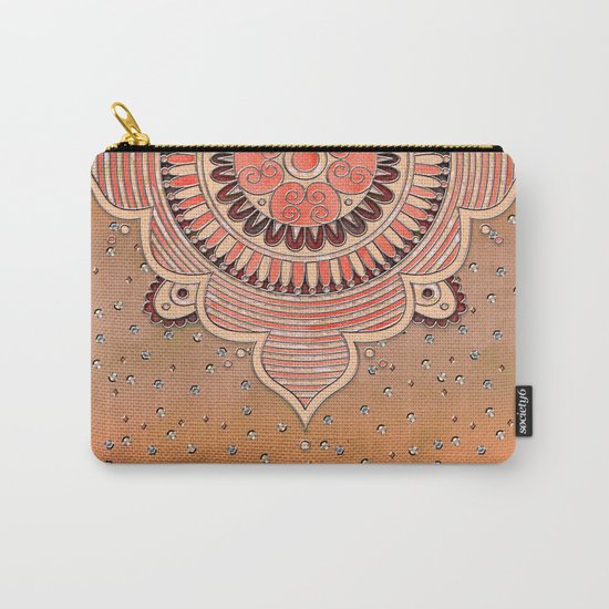 Mandala ornament orange Carry-All Pouch
