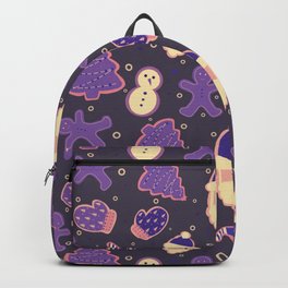 Christmas Cookies - Retro Purple Palette | Pattern Backpack
