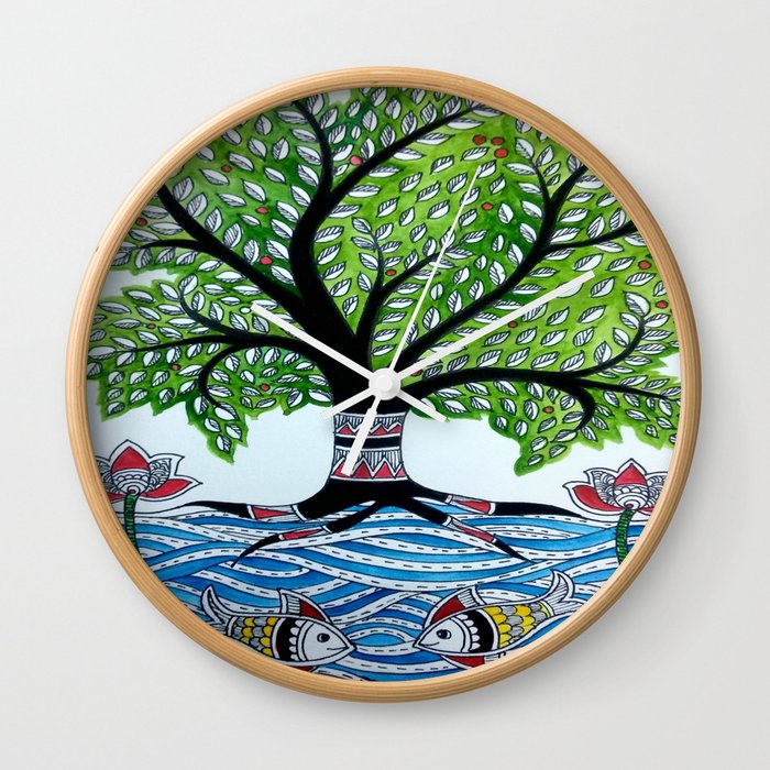 Tree in a Pond Wall Clock