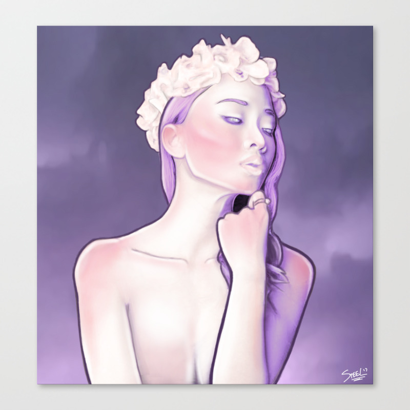 Purple Sentinel Portrait Painting Airbrushed Dream Collection Canvas Print By Steelartstudios Society6