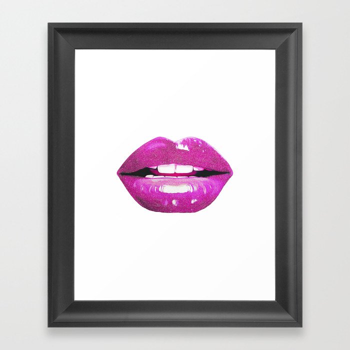 Purple Lips Framed Art Print