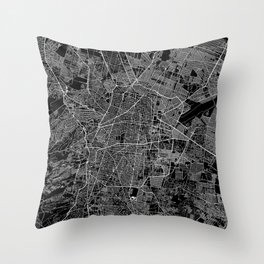 Mexico City Black Map Throw Pillow
