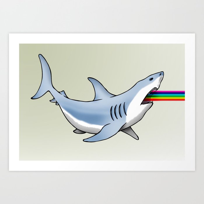 Rainbow Shark Art Print