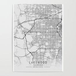 Lakewood Colorado city map Poster
