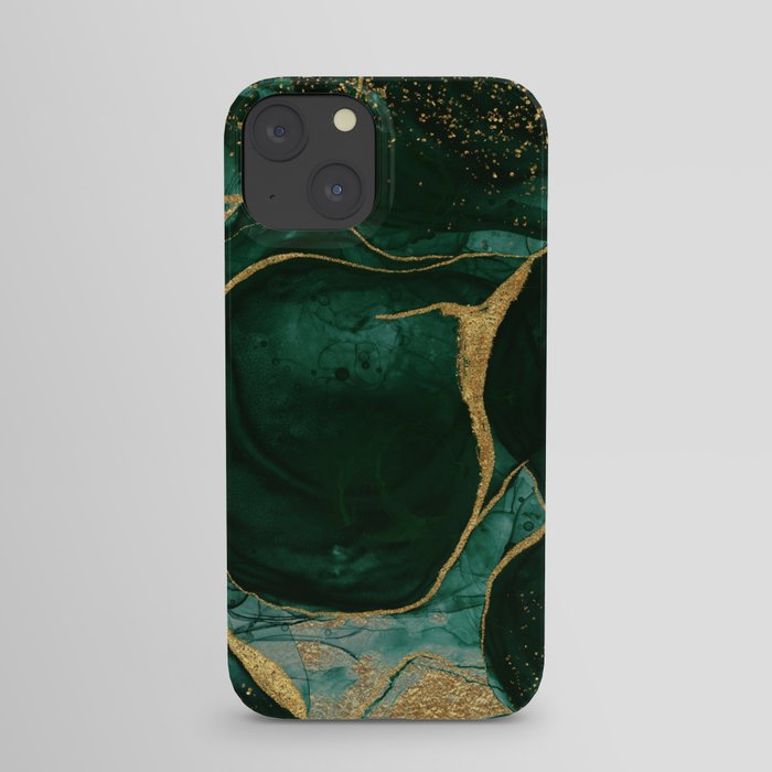Gold and Emerald Marble I iPhone Case