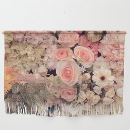 Wall flowers retro texture - Vintage Effect filter Wall Hanging