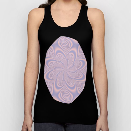 Whirly Bloom Fractal in Rose Quartz and Serenity Unisex Tank Top