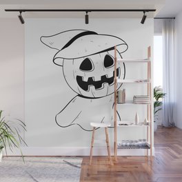 Halloween Pumpkin Ghost Wall Mural