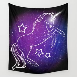 Unicorn In The Starry Night Sky Wall Tapestry