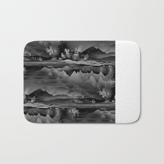 Residual Worlds (b&w) Bath Mat
