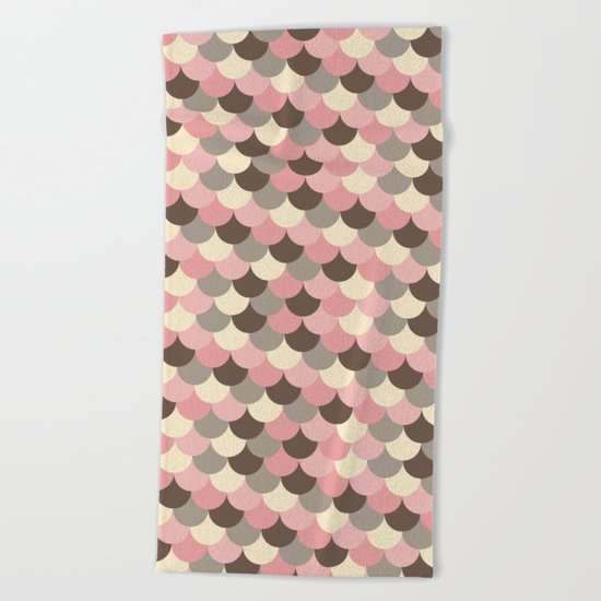 Strawberry Mouse Fish Scale Pattern Beach Towel