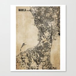 Manila philippines vintage map Canvas Print