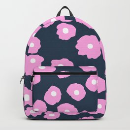 Abstract Poppies Navy and Pink Backpack
