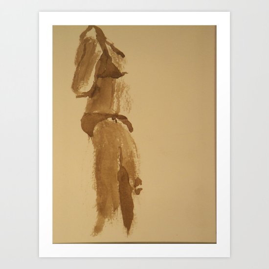 Shy Bikini Art Print