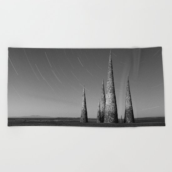 Grey black cones 4 Beach Towel
