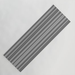 [ Thumbnail: Dim Gray & Dark Grey Colored Striped/Lined Pattern Yoga Mat ]