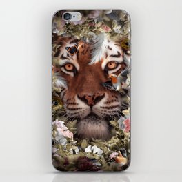 Tiger in flower iPhone Skin