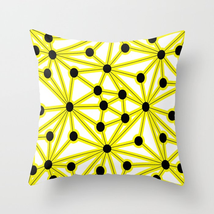 Abstract geometric pattern - yellow Throw Pillow