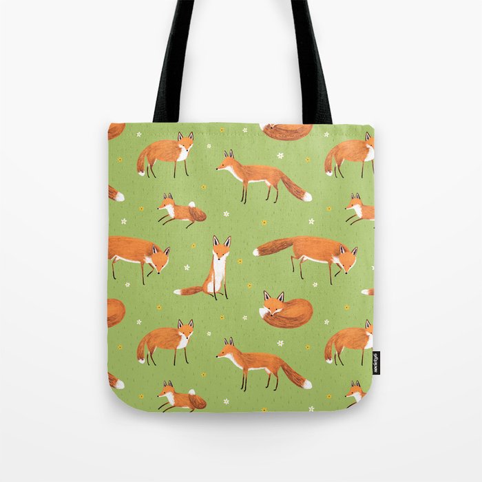 Red Foxes Tote Bag