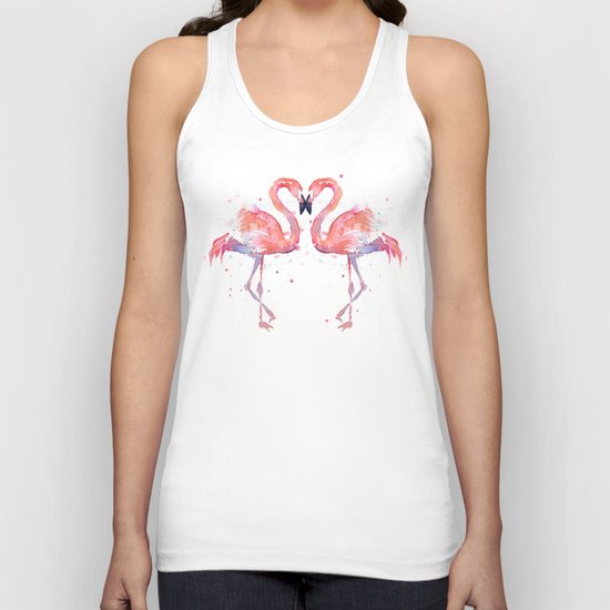 Pink Flamingo Love Two Flamingos Unisex Tank Top