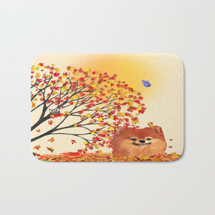 Chilli the Pom Pawtumn Bath Mat