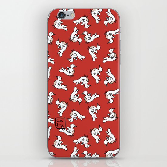 Birds {All birdie around - red} iPhone Skin