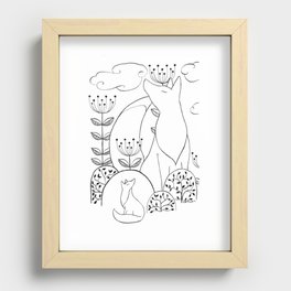 Big fox, little fox Recessed Framed Print