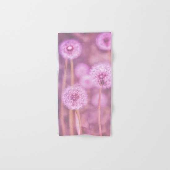 Romantik pink dandelion flower meadow Hand & Bath Towel