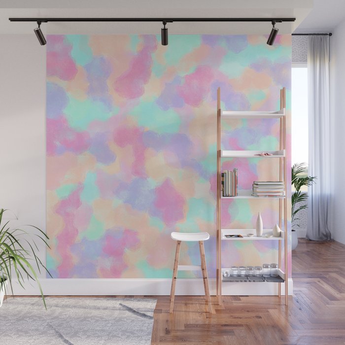 Modern Girly Pink Coral Purple Abstract Paint Canvas Print by La Femme
