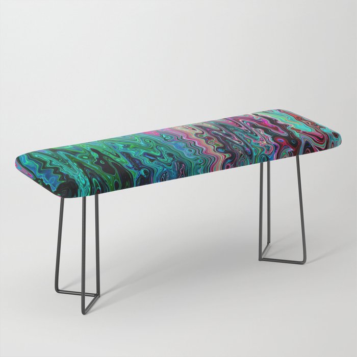 Colorful Psychedelic Distorted Paint Bench