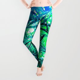 Under a Green Blanket of Cannabis Leaves Leggings