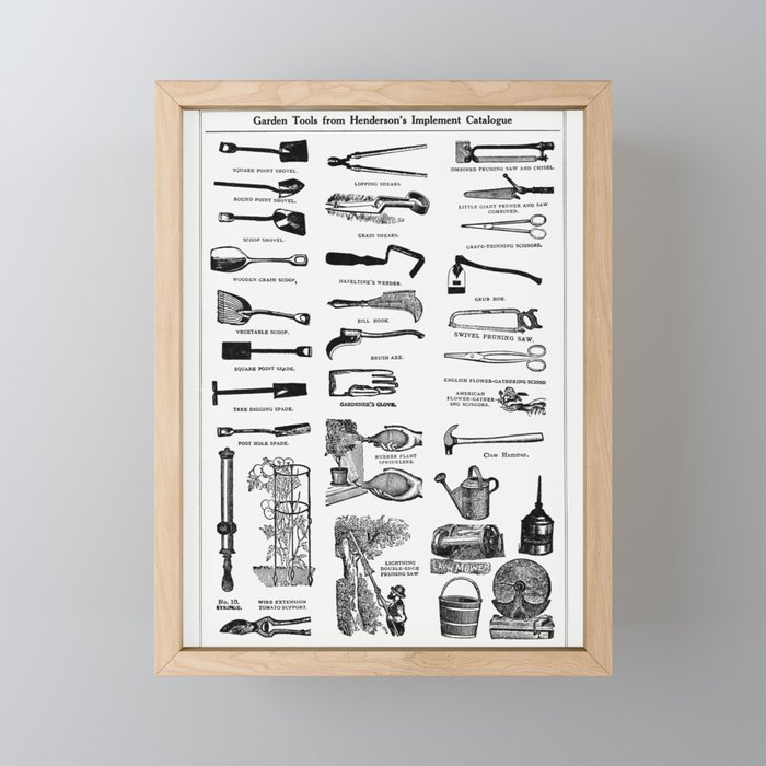 Garden Tools Implement Catalogue Framed Mini Art Print