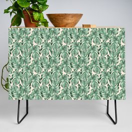 Watercolor Tropical Monstera Leaves Credenza