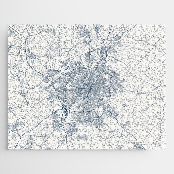 Leicester - England, Authentic Map Jigsaw Puzzle