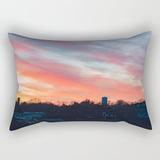 Winter sunset in Rockport Rectangular Pillow