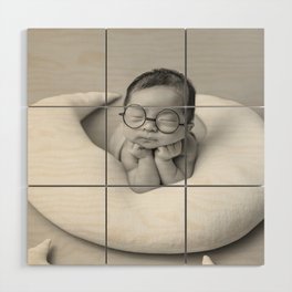 Goodnight moon newborn humorous baby black and white photograph / photograph / photographs bedroom wall decor Wood Wall Art