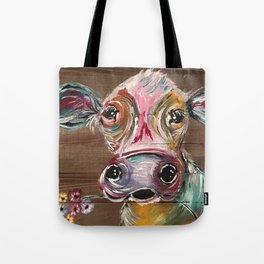 Gorgeous Cow on Wood Tote Bag