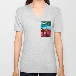 the earth is on fire V Neck T Shirt