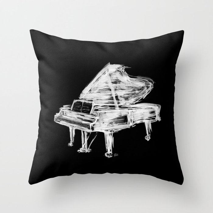 black piano throw pillow