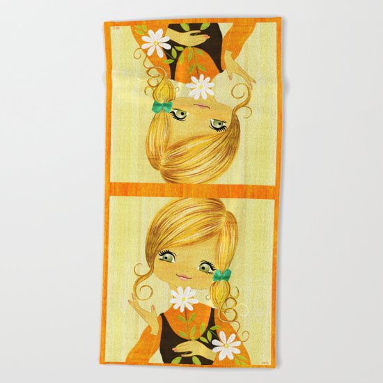 Sunshine Flower Girl Beach Towel
