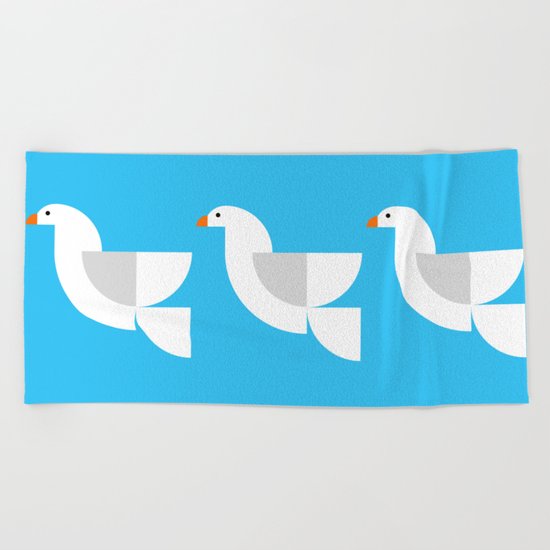 Geometric Dove Beach Towel