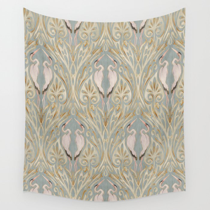 Art Nouveau Cranes  Wall Tapestry