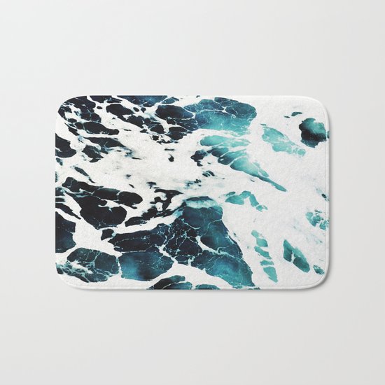 Dark Ocean Waves Bath Mat
