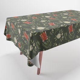 Bottlebrush & Gum Blossom - Dark Green - Small Tablecloth