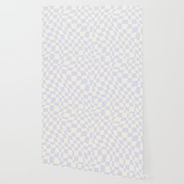 Soft blue warp checked pattern Wallpaper