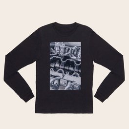 Car Engine Inside View Close up, Top View of Engine Inside. Long Sleeve T Shirt