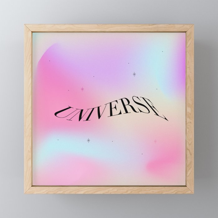 universe gradient psychedelic vintage abstract aura art Framed Mini Art Print